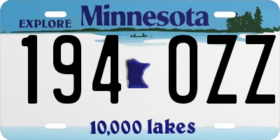 MN license plate 194OZZ