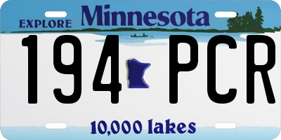 MN license plate 194PCR
