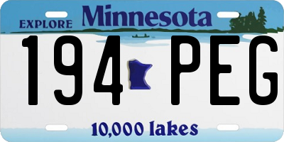 MN license plate 194PEG