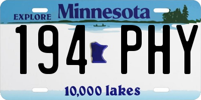 MN license plate 194PHY