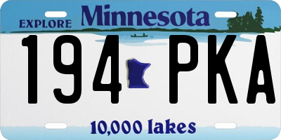 MN license plate 194PKA