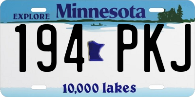MN license plate 194PKJ
