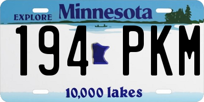 MN license plate 194PKM