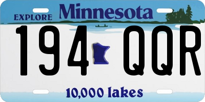MN license plate 194QQR