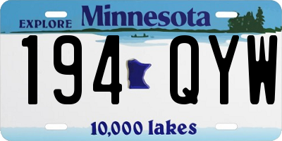 MN license plate 194QYW