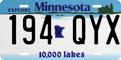 MN license plate 194QYX