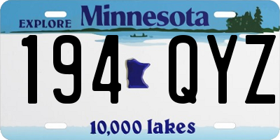 MN license plate 194QYZ