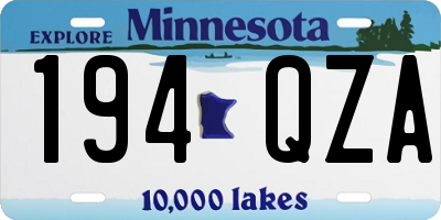 MN license plate 194QZA