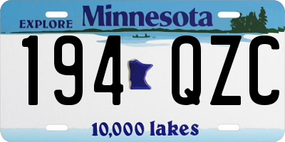 MN license plate 194QZC