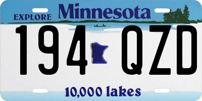 MN license plate 194QZD