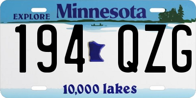 MN license plate 194QZG