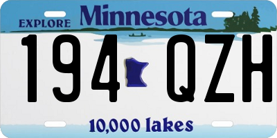 MN license plate 194QZH