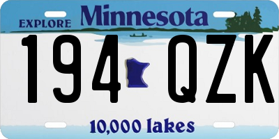 MN license plate 194QZK