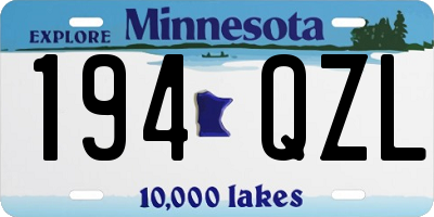 MN license plate 194QZL