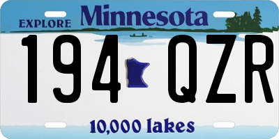 MN license plate 194QZR