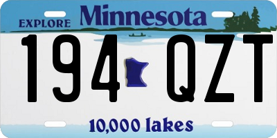 MN license plate 194QZT