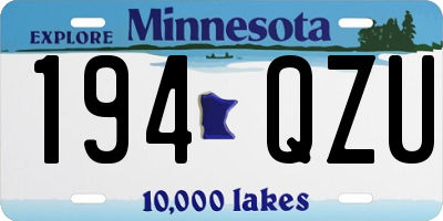 MN license plate 194QZU