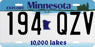 MN license plate 194QZV