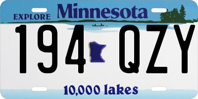 MN license plate 194QZY