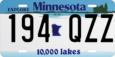 MN license plate 194QZZ