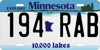 MN license plate 194RAB