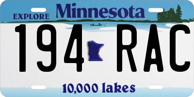MN license plate 194RAC