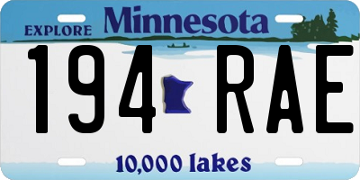MN license plate 194RAE