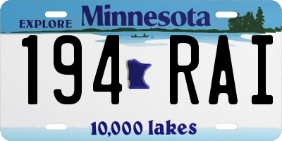 MN license plate 194RAI