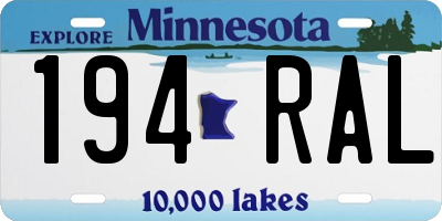 MN license plate 194RAL