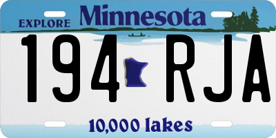 MN license plate 194RJA