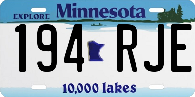 MN license plate 194RJE
