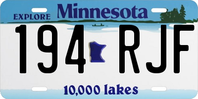 MN license plate 194RJF