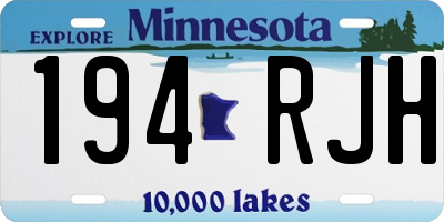 MN license plate 194RJH