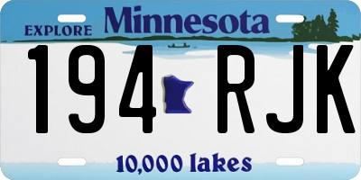 MN license plate 194RJK
