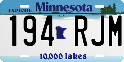 MN license plate 194RJM