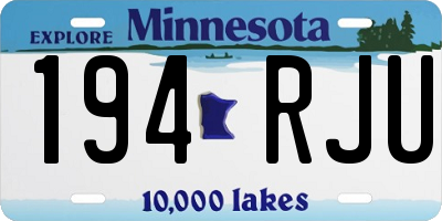 MN license plate 194RJU