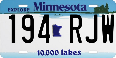 MN license plate 194RJW