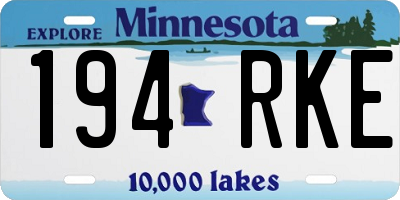 MN license plate 194RKE