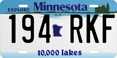 MN license plate 194RKF