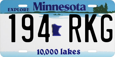 MN license plate 194RKG