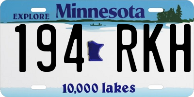 MN license plate 194RKH