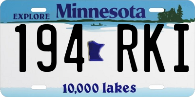 MN license plate 194RKI