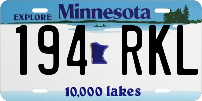 MN license plate 194RKL