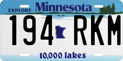 MN license plate 194RKM