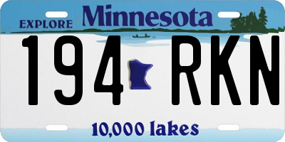 MN license plate 194RKN