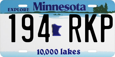 MN license plate 194RKP