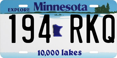 MN license plate 194RKQ