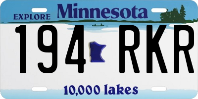 MN license plate 194RKR