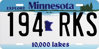 MN license plate 194RKS