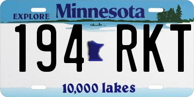MN license plate 194RKT